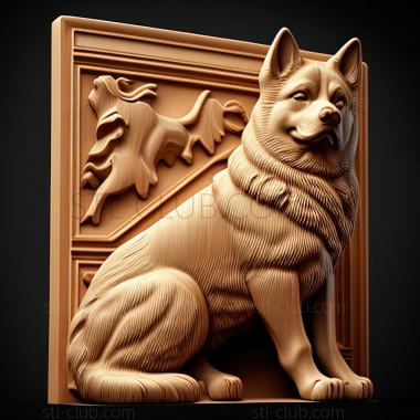 3D model st American Akita dog (STL)